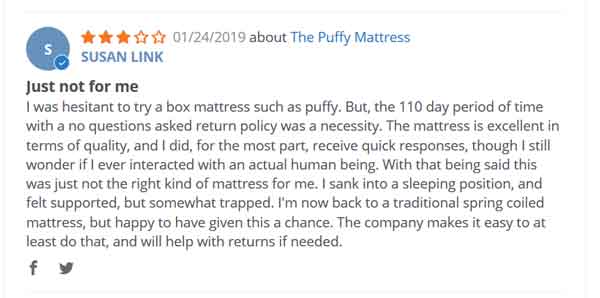 The Puffy Negative reviews 3 stars