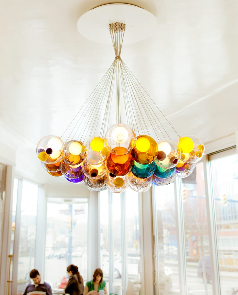 A photo of one of the Cluster hanging lights from the 28 Series from Bocci Design